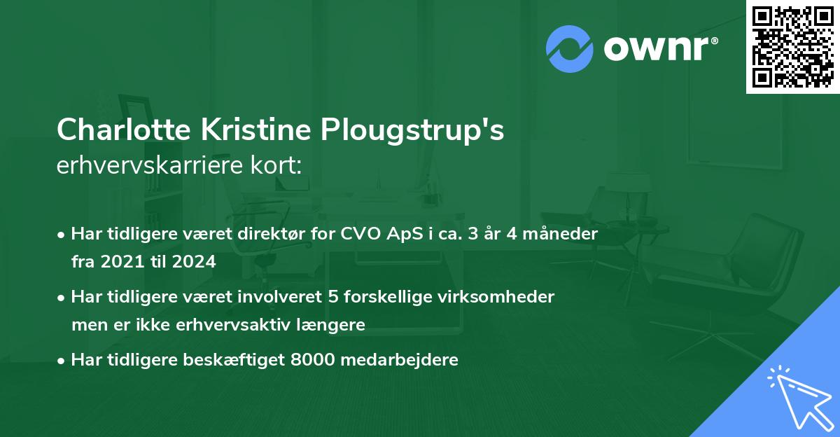 Charlotte Kristine Plougstrup's erhvervskarriere kort