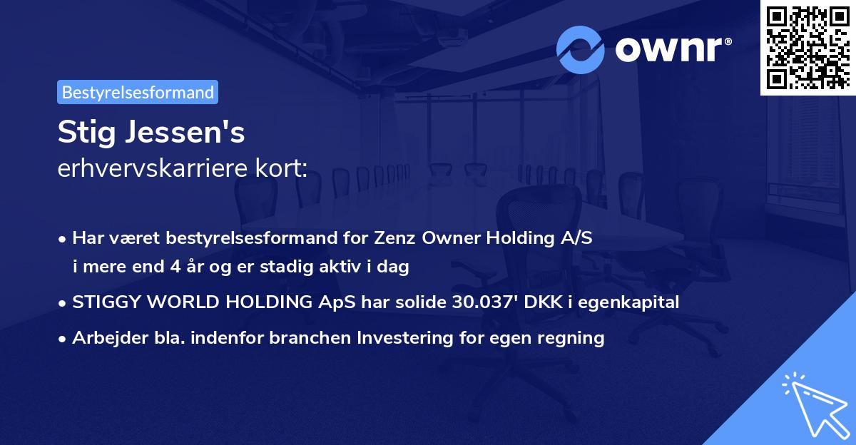 Stig Jessen's erhvervskarriere kort
