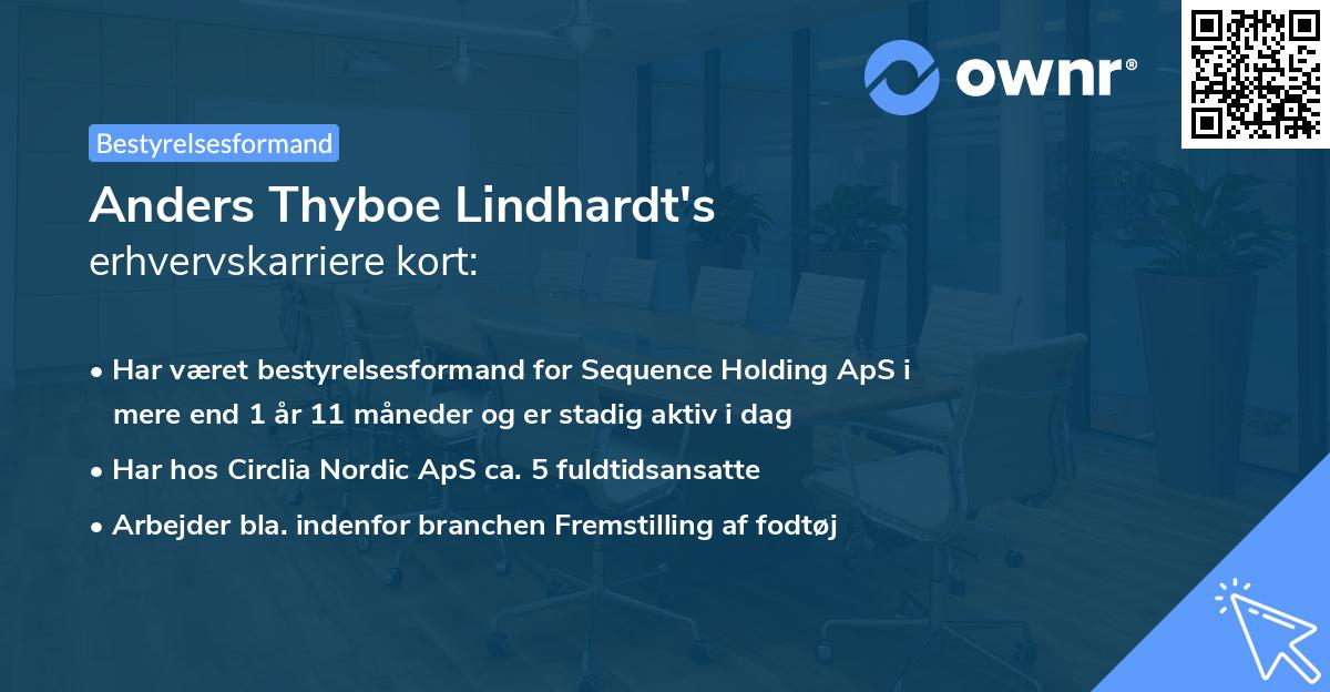 Anders Thyboe Lindhardt's erhvervskarriere kort