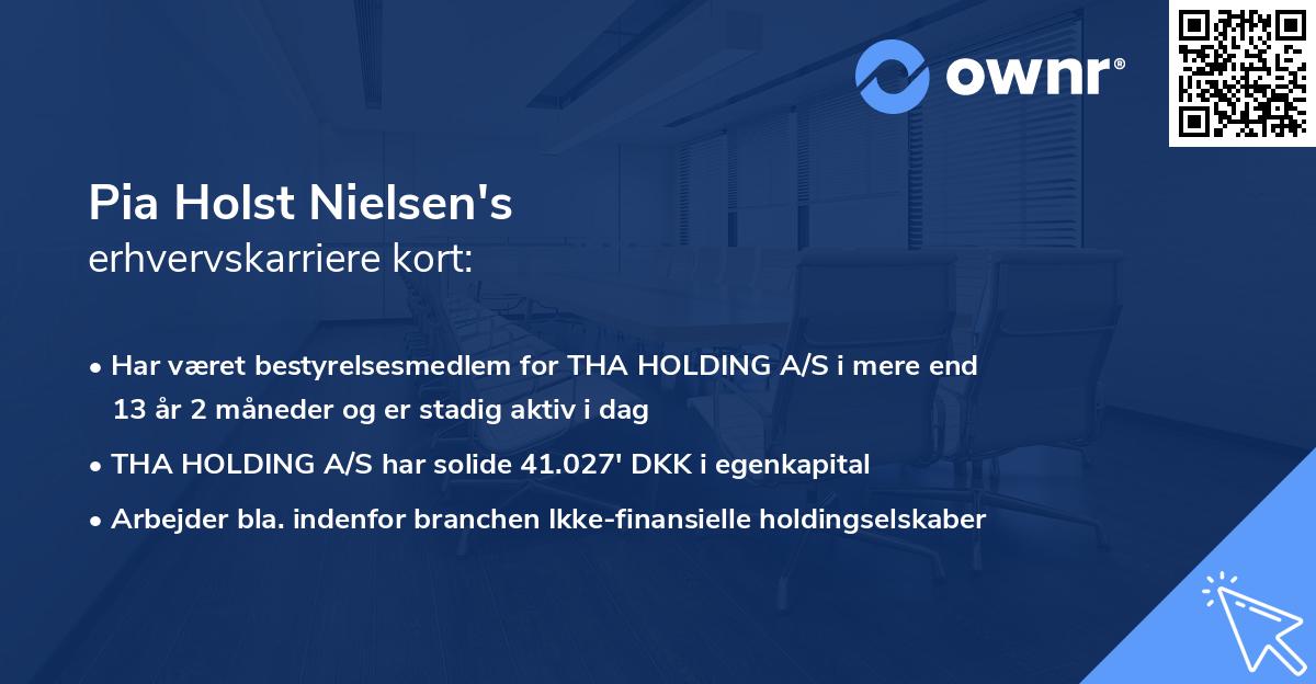 Pia Holst Nielsen's erhvervskarriere kort