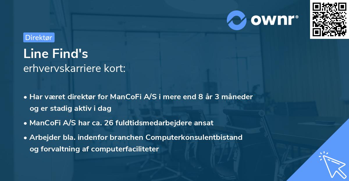 Line Find's erhvervskarriere kort