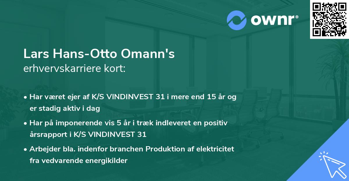 Lars Hans-Otto Omann's erhvervskarriere kort