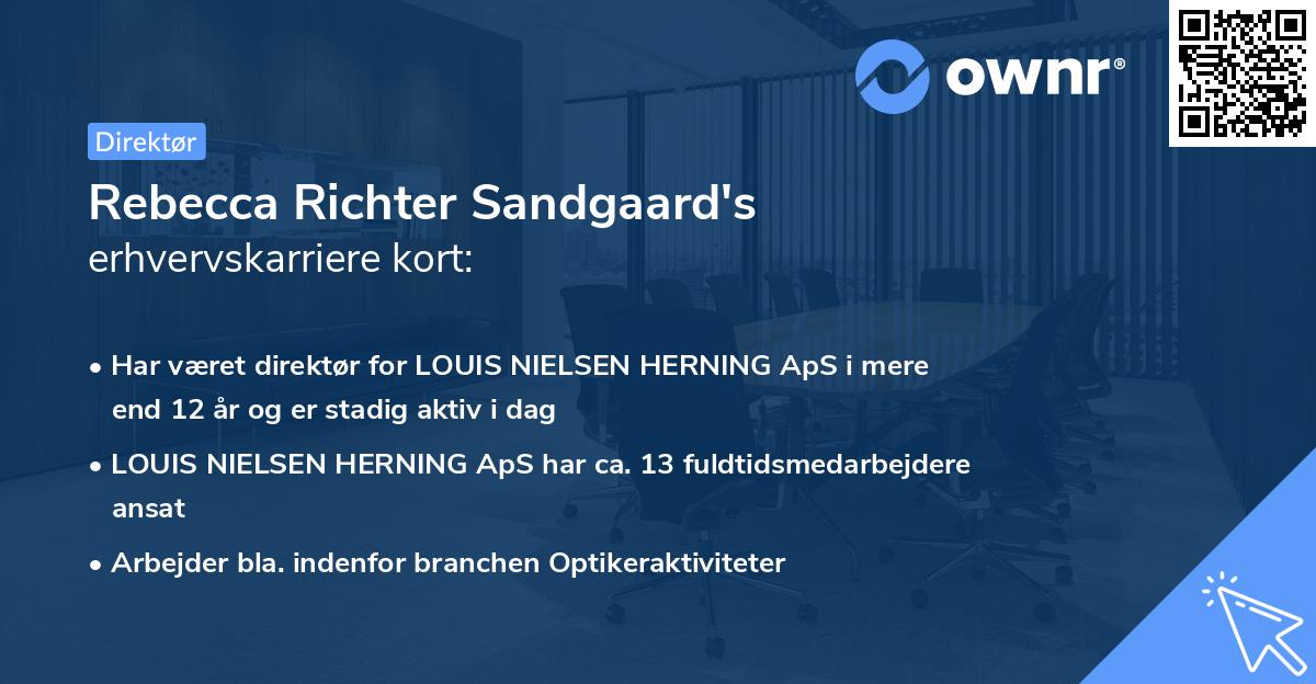 Rebecca Richter Sandgaard's erhvervskarriere kort