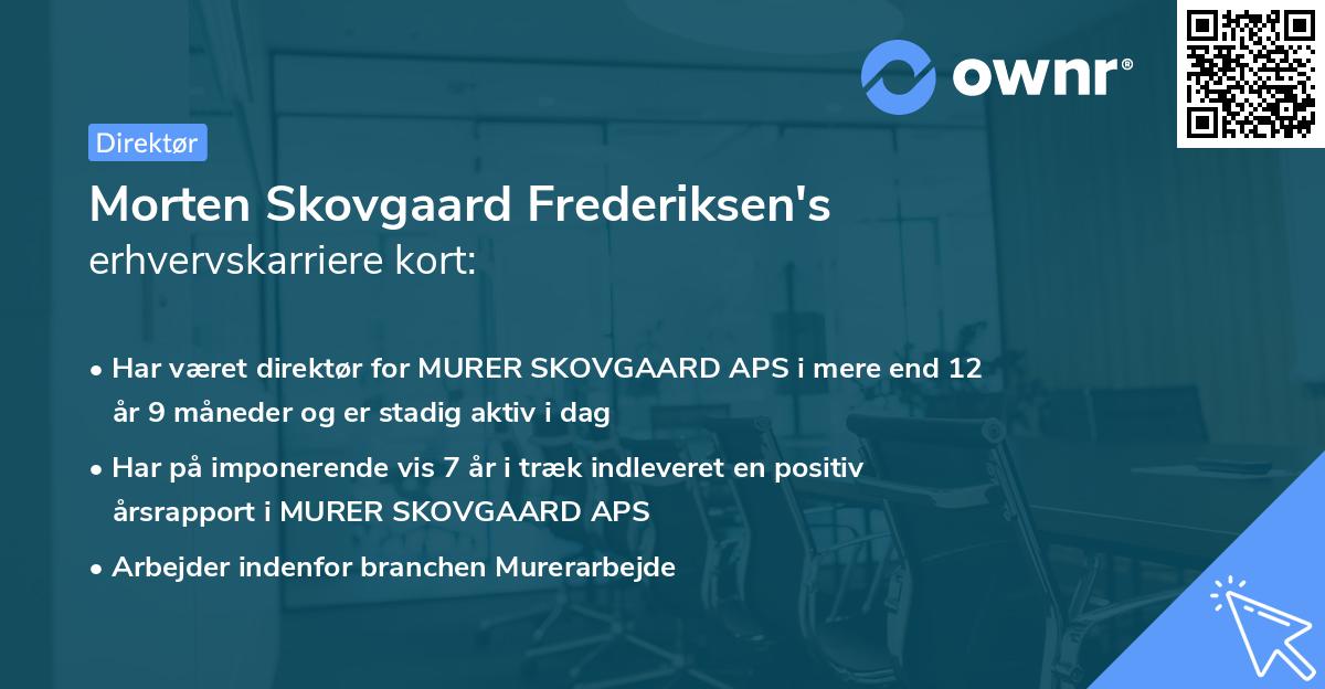 Morten Skovgaard Frederiksen's erhvervskarriere kort