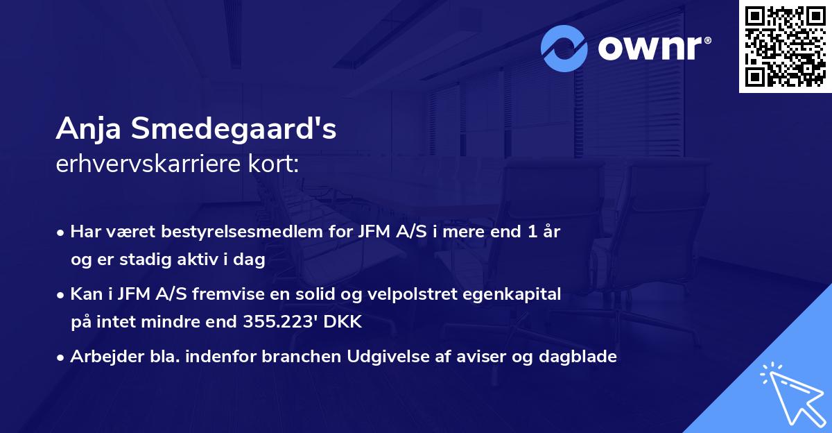 Anja Smedegaard's erhvervskarriere kort