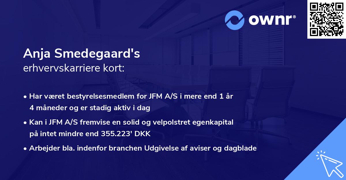 Anja Smedegaard's erhvervskarriere kort
