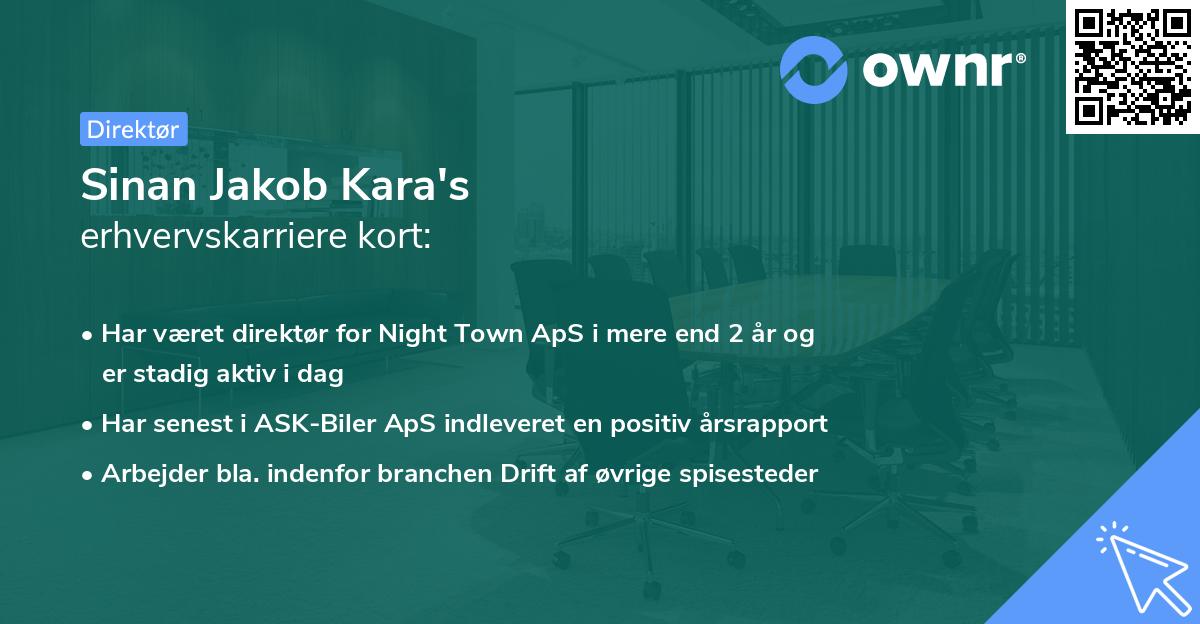 Sinan Jakob Kara's erhvervskarriere kort