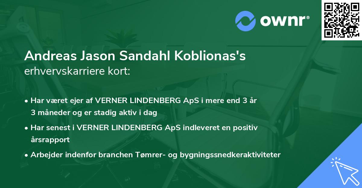 Andreas Jason Sandahl Koblionas's erhvervskarriere kort