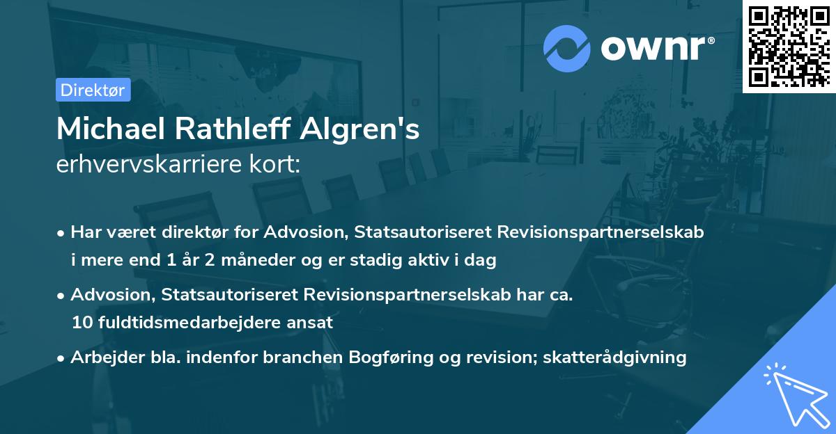 Michael Rathleff Algren's erhvervskarriere kort