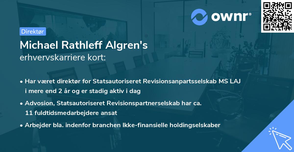 Michael Rathleff Algren's erhvervskarriere kort