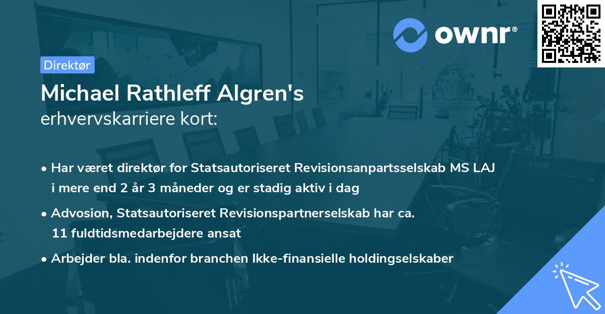 Michael Rathleff Algren's erhvervskarriere kort