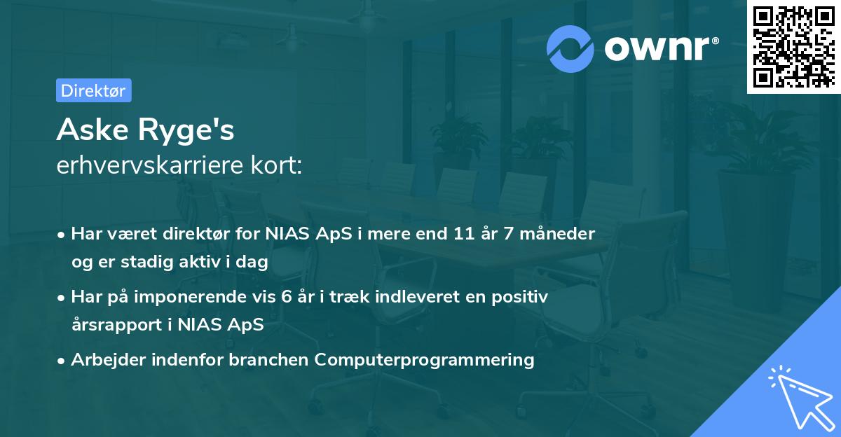 Aske Ryge's erhvervskarriere kort