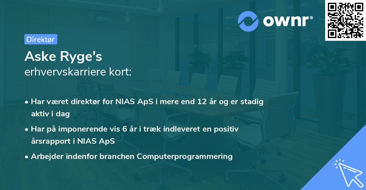 Aske Ryge's erhvervskarriere kort