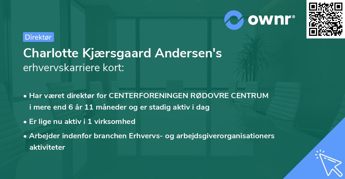 Charlotte Kjærsgaard Andersen's erhvervskarriere kort