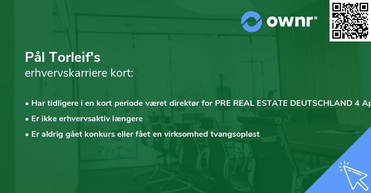 Pål Torleif's erhvervskarriere kort