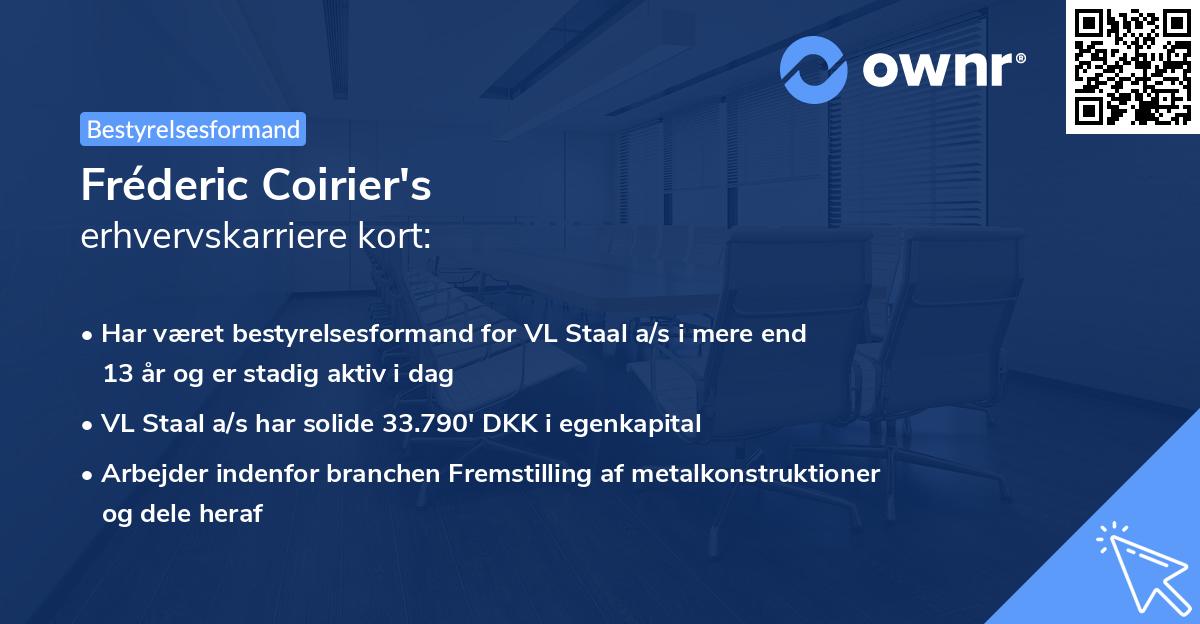 Fréderic Coirier's erhvervskarriere kort