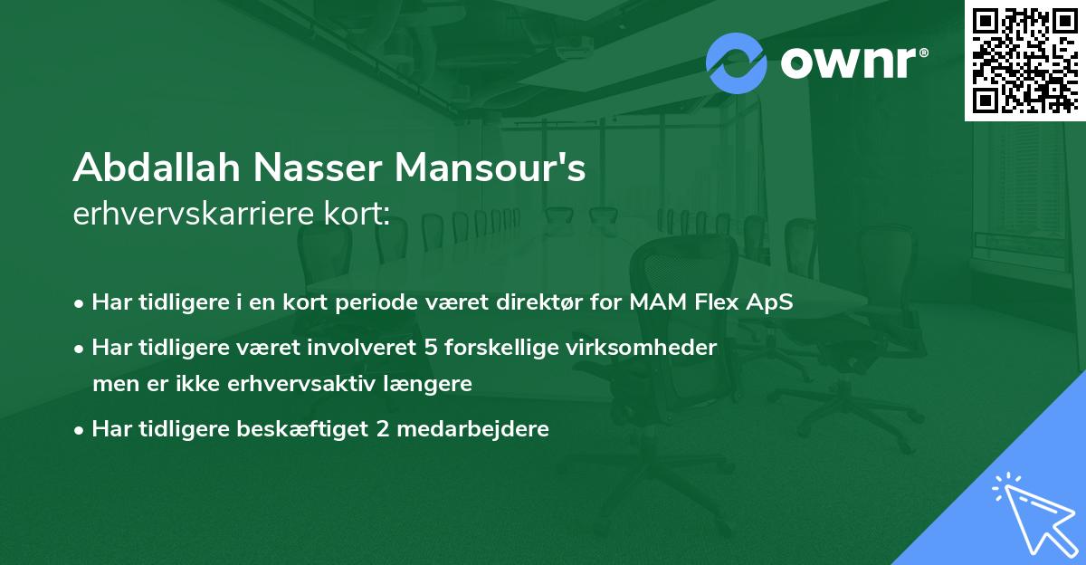 Abdallah Nasser Mansour's erhvervskarriere kort