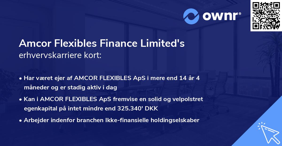 Amcor Flexibles Finance Limited's erhvervskarriere kort