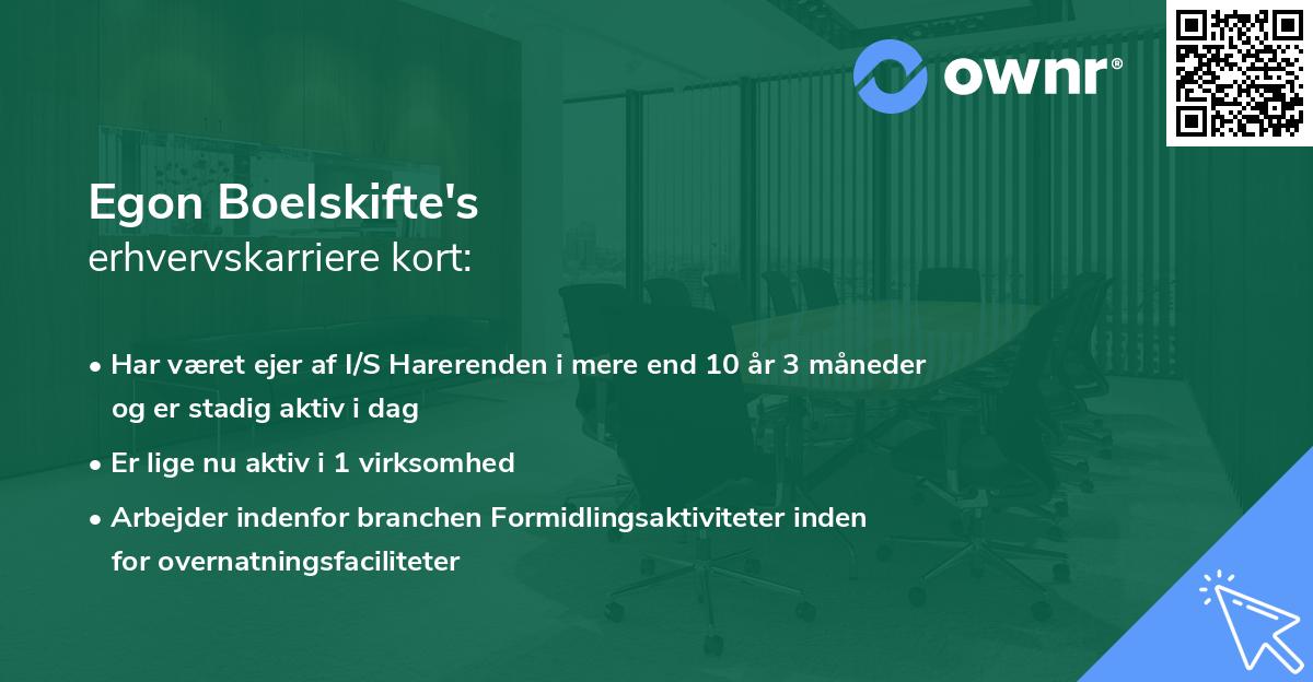 Egon Boelskifte's erhvervskarriere kort