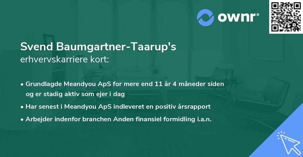 Svend Baumgartner-Taarup's erhvervskarriere kort