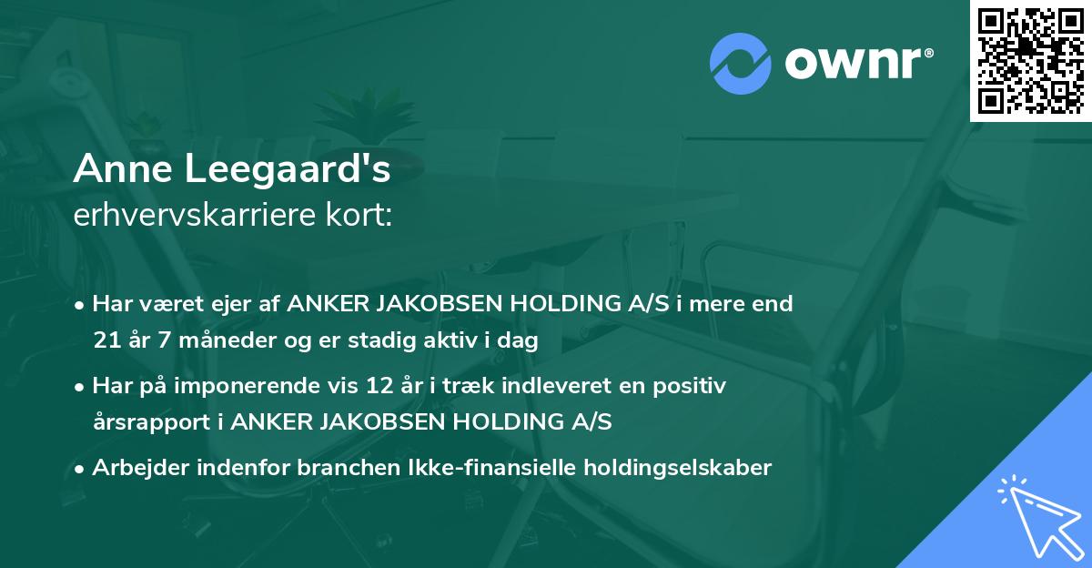 Anne Leegaard's erhvervskarriere kort