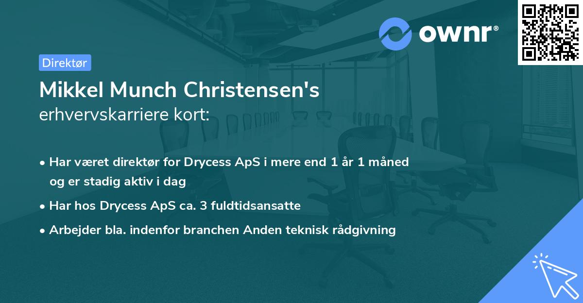 Mikkel Munch Christensen's erhvervskarriere kort