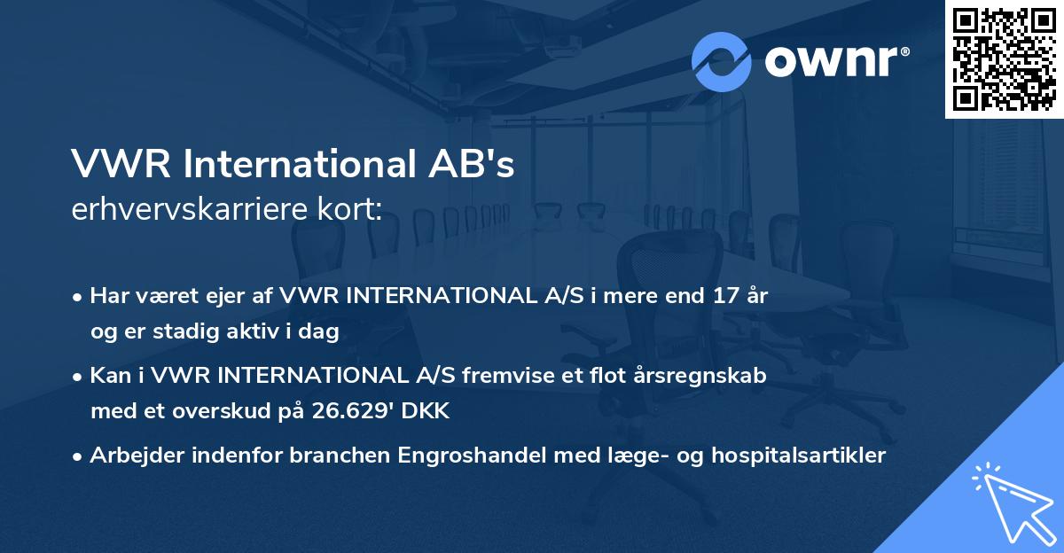 VWR International AB's erhvervskarriere kort