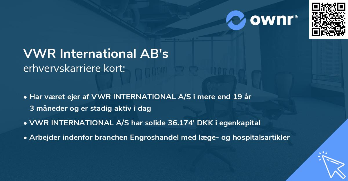 VWR International AB's erhvervskarriere kort