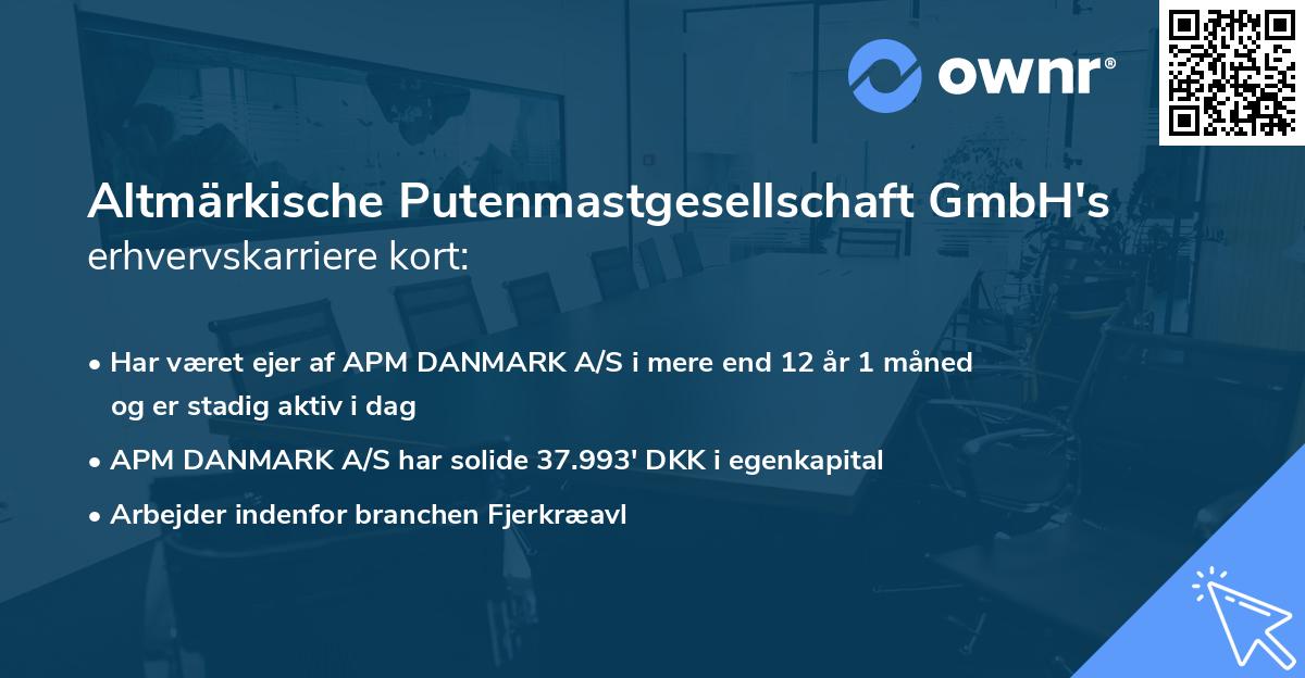 Altmärkische Putenmastgesellschaft GmbH's erhvervskarriere kort