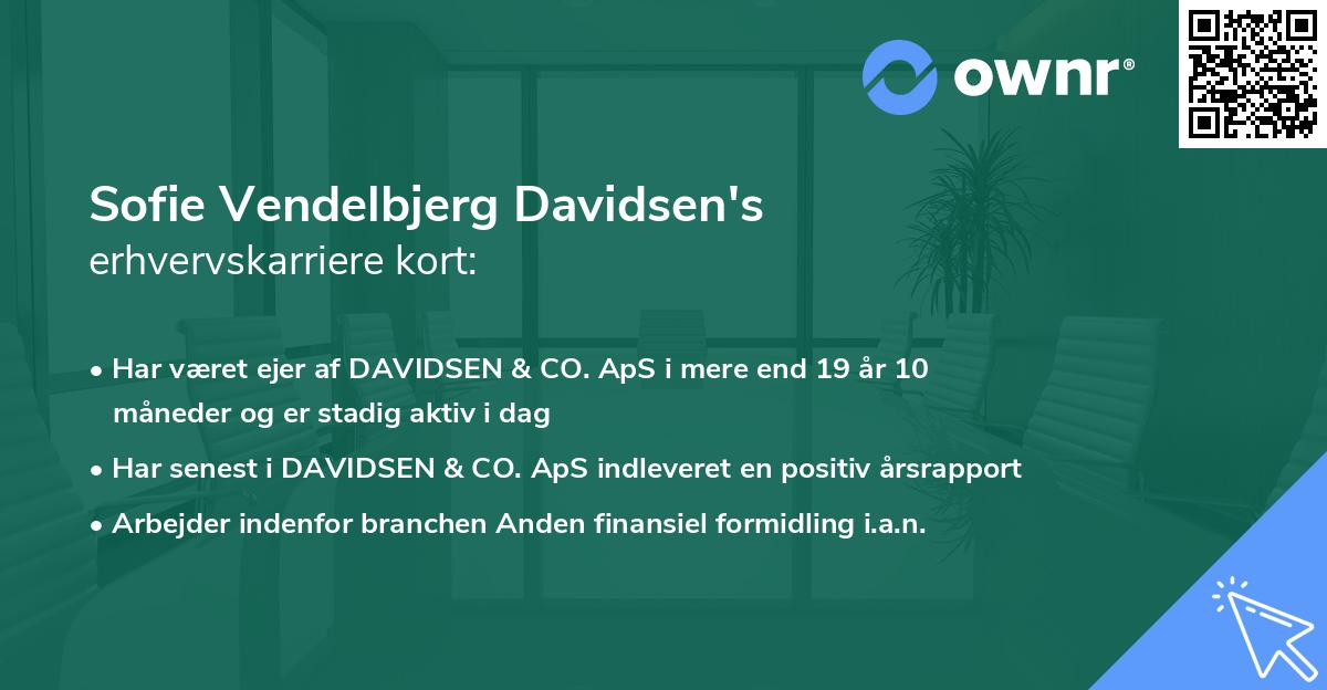 Sofie Vendelbjerg Davidsen's erhvervskarriere kort