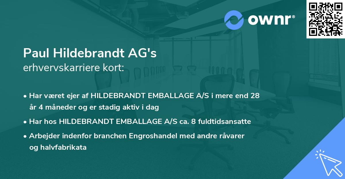 Paul Hildebrandt AG's erhvervskarriere kort