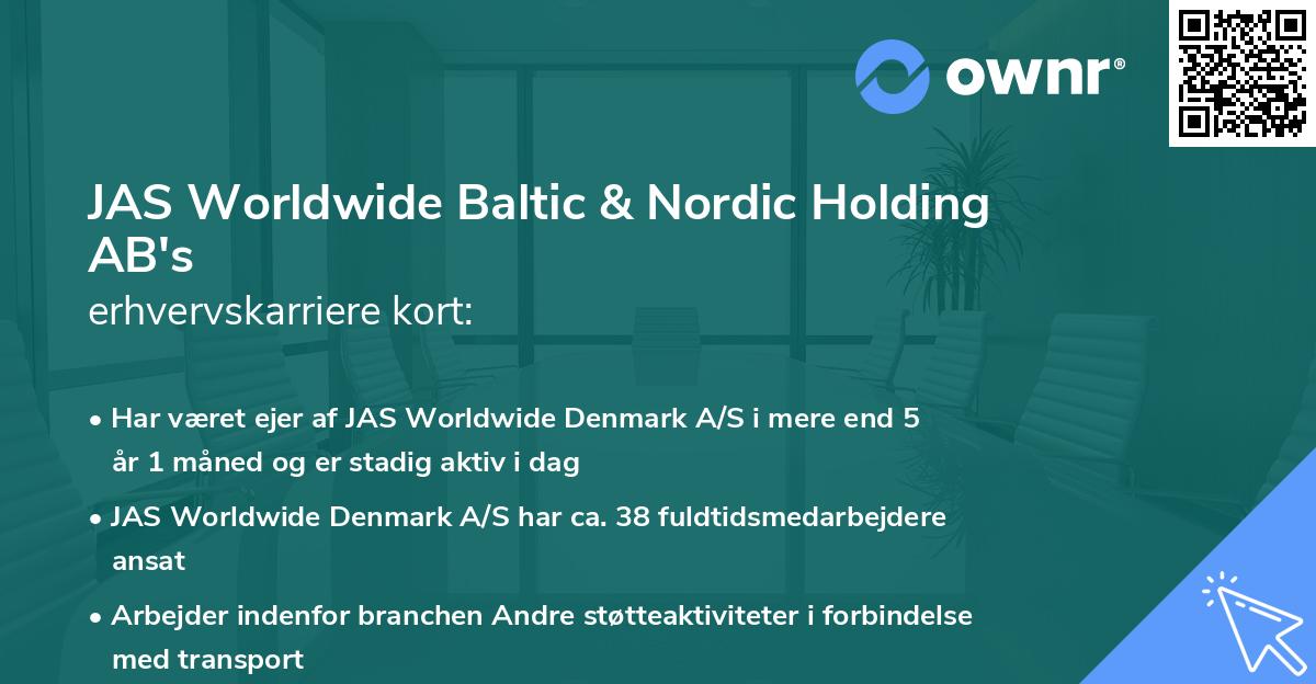 JAS Worldwide Baltic & Nordic Holding AB's erhvervskarriere kort