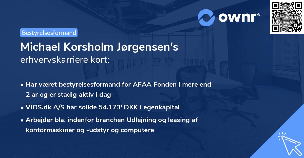 Michael Korsholm Jørgensen's erhvervskarriere kort