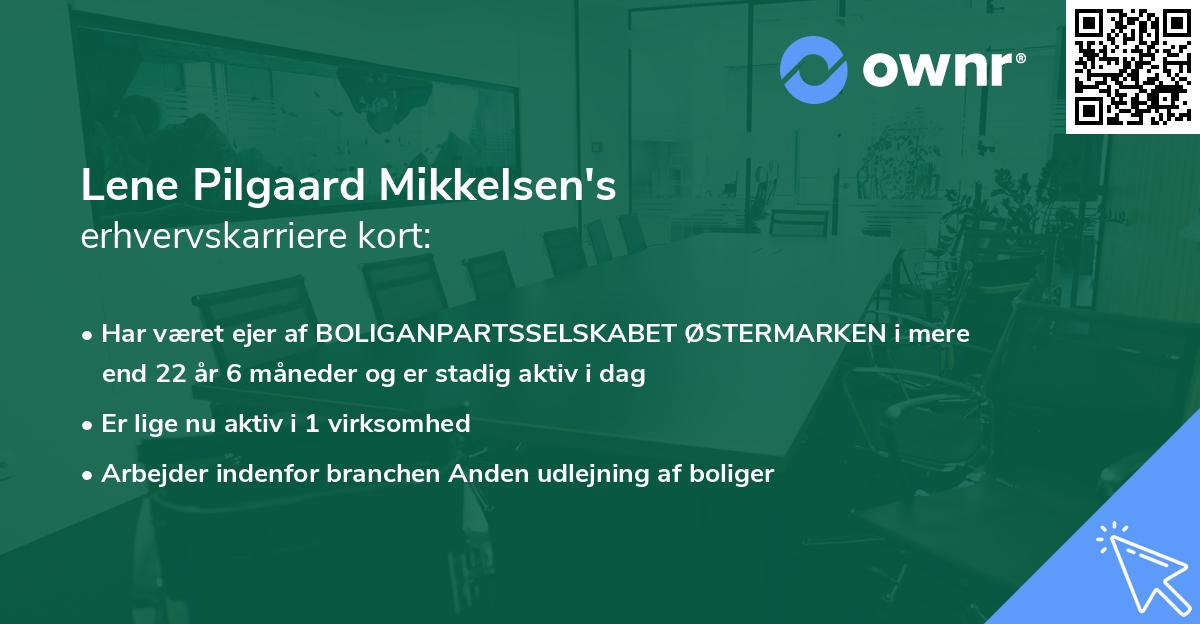 Lene Pilgaard Mikkelsen's erhvervskarriere kort
