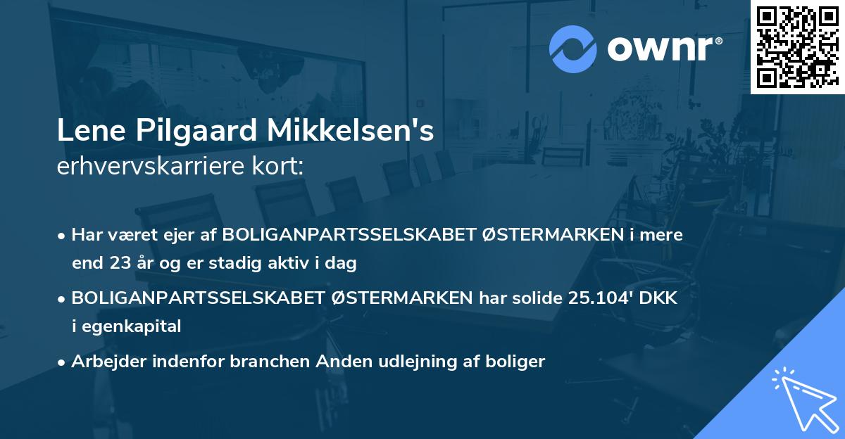 Lene Pilgaard Mikkelsen's erhvervskarriere kort