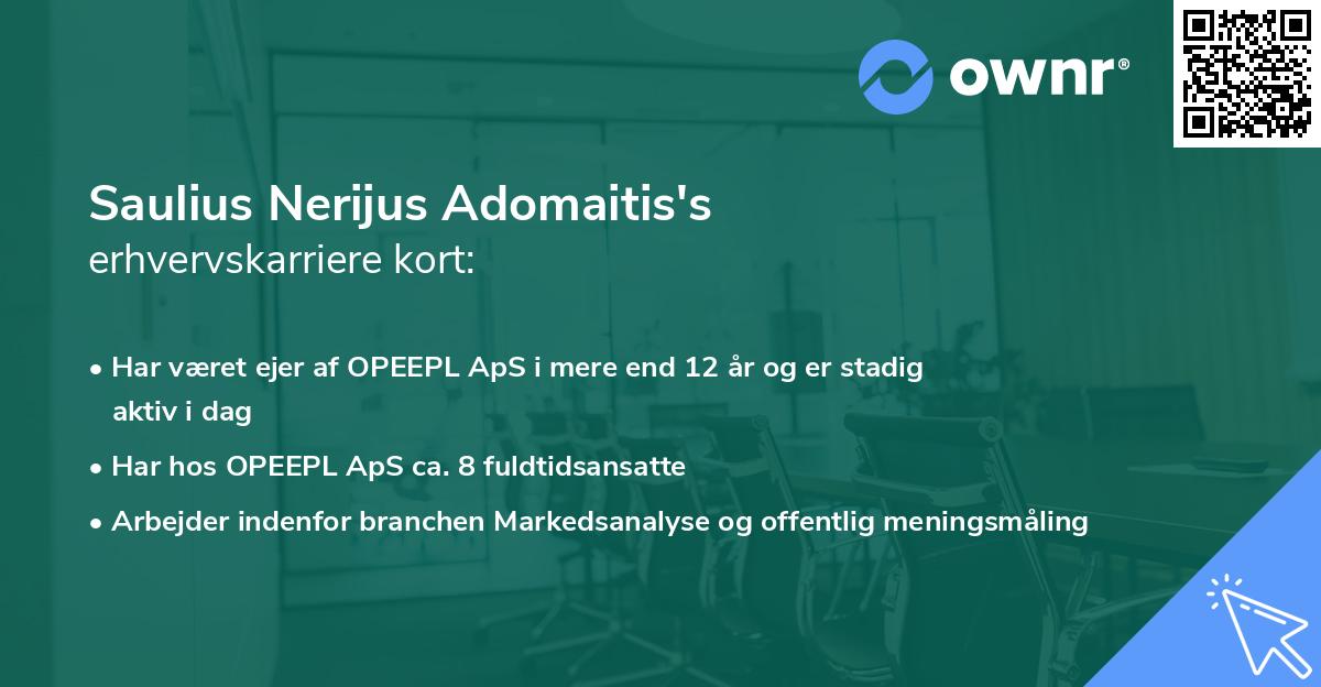 Saulius Nerijus Adomaitis's erhvervskarriere kort