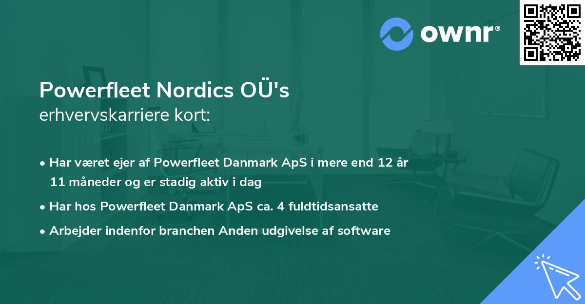 Powerfleet Nordics OÜ's erhvervskarriere kort