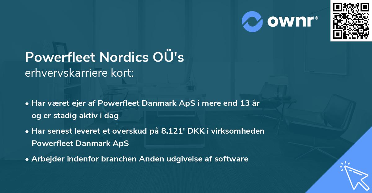 Powerfleet Nordics OÜ's erhvervskarriere kort