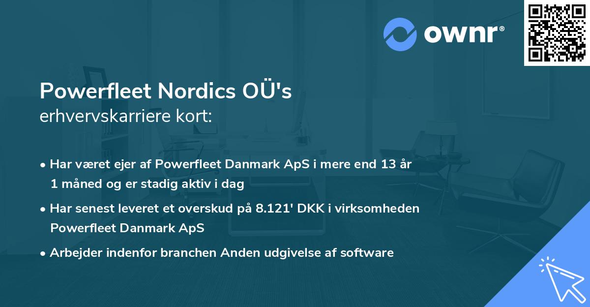 Powerfleet Nordics OÜ's erhvervskarriere kort
