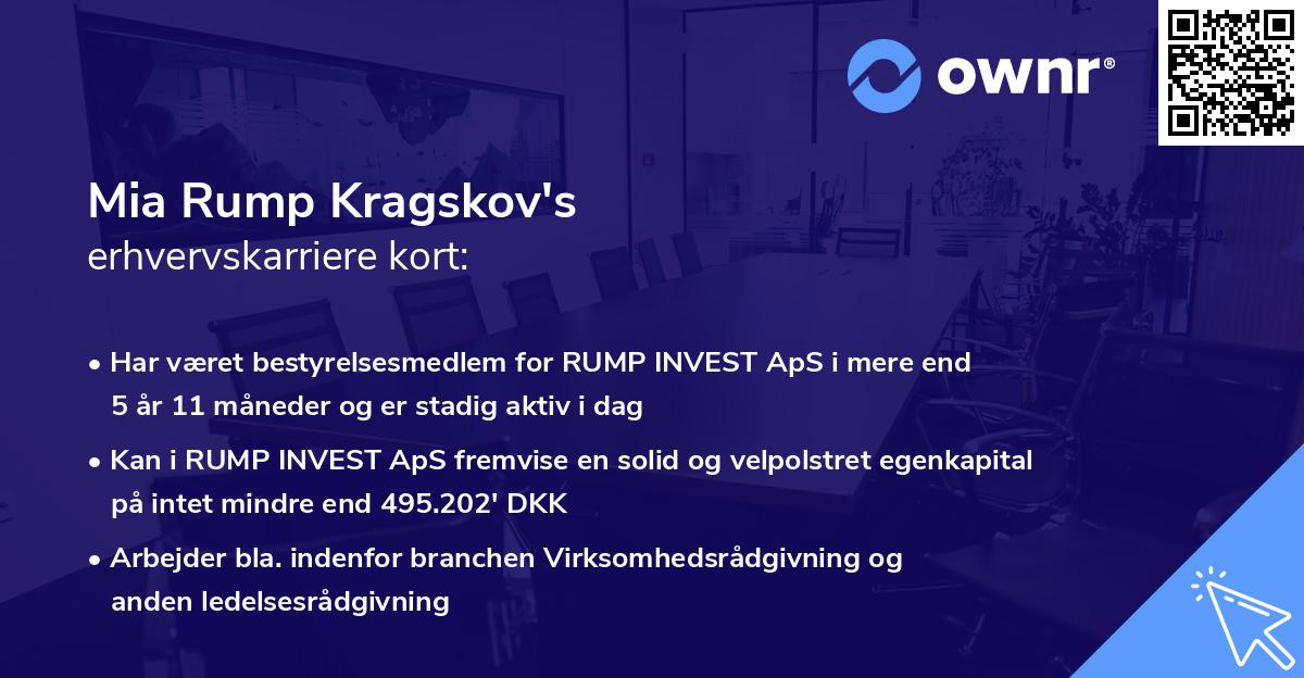 Mia Rump Kragskov's erhvervskarriere kort