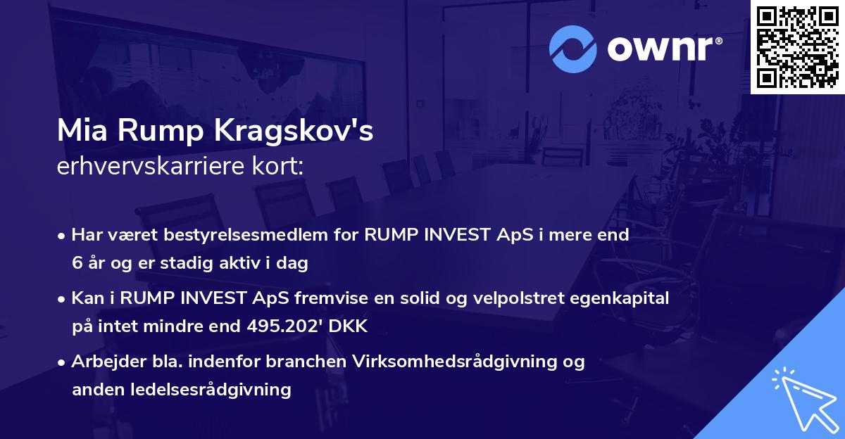 Mia Rump Kragskov's erhvervskarriere kort