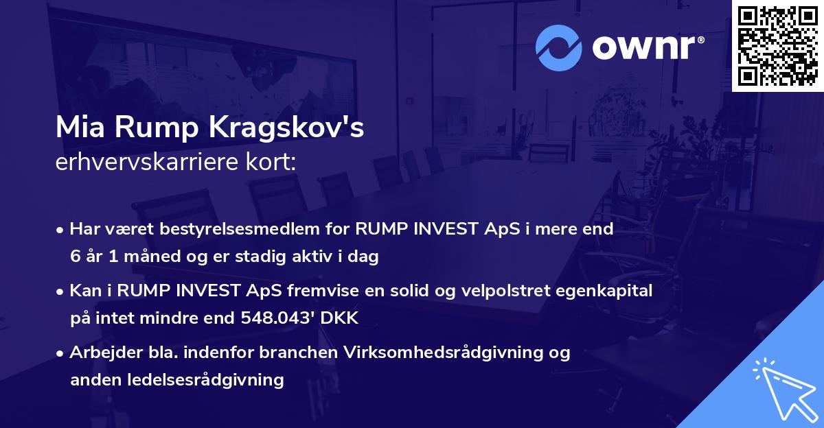 Mia Rump Kragskov's erhvervskarriere kort
