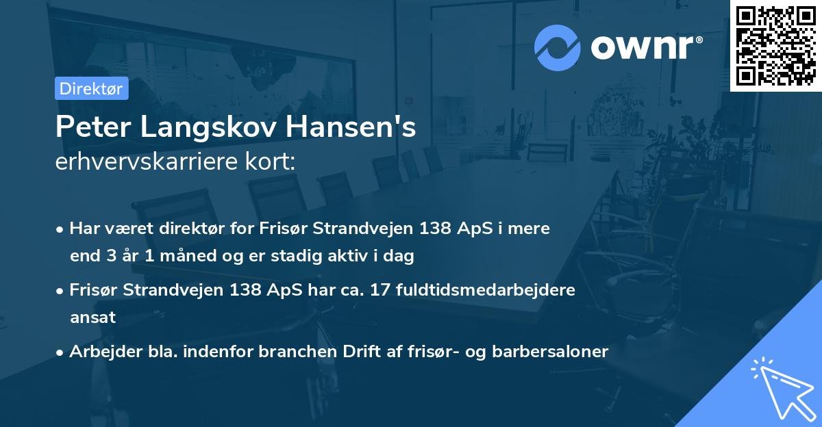 Peter Langskov Hansen's erhvervskarriere kort