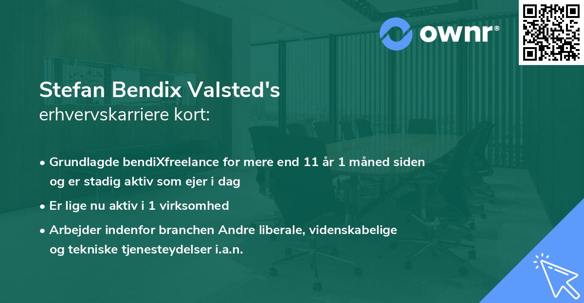 Stefan Bendix Valsted's erhvervskarriere kort