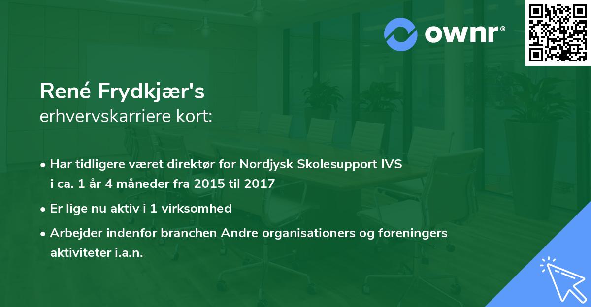 René Frydkjær's erhvervskarriere kort