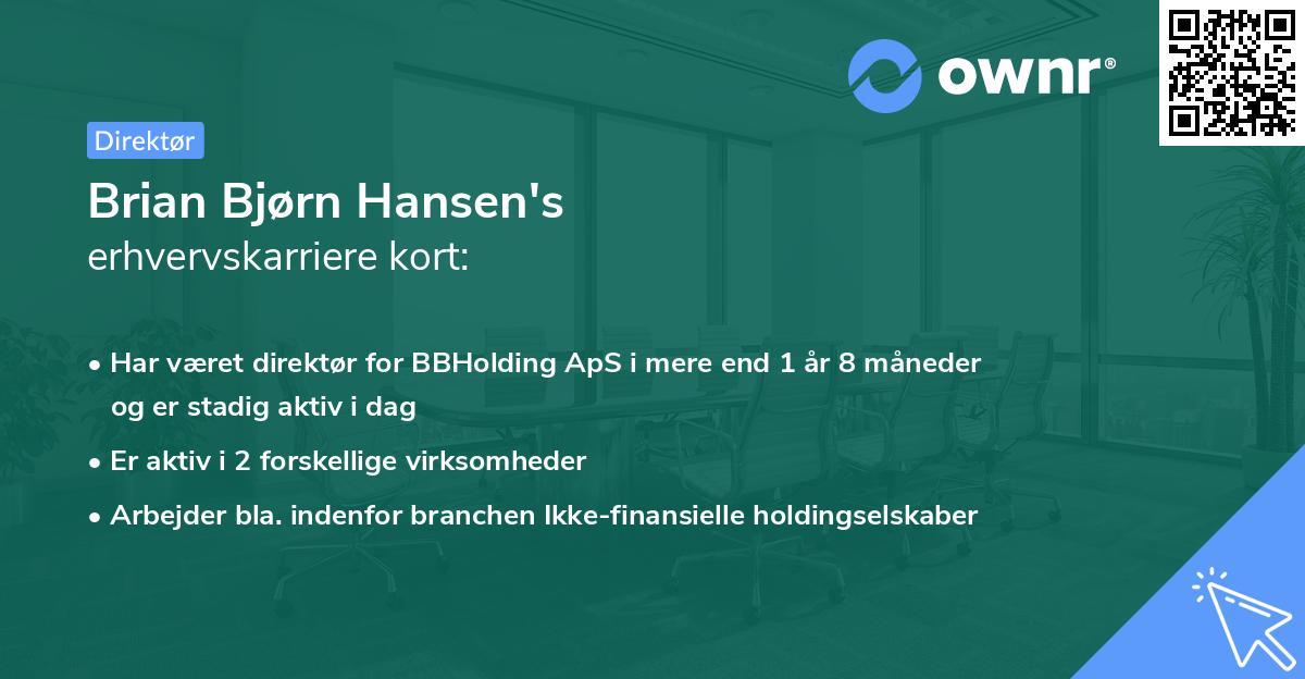 Brian Bjørn Hansen's erhvervskarriere kort