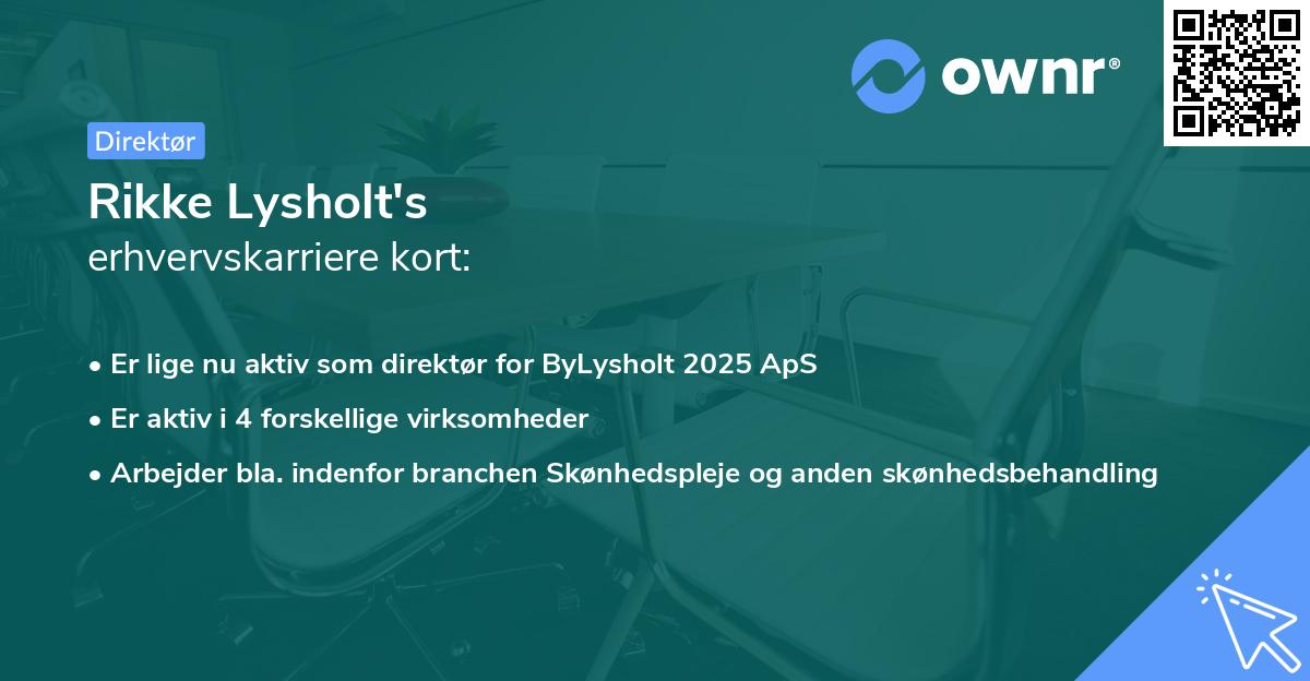 Rikke Lysholt's erhvervskarriere kort