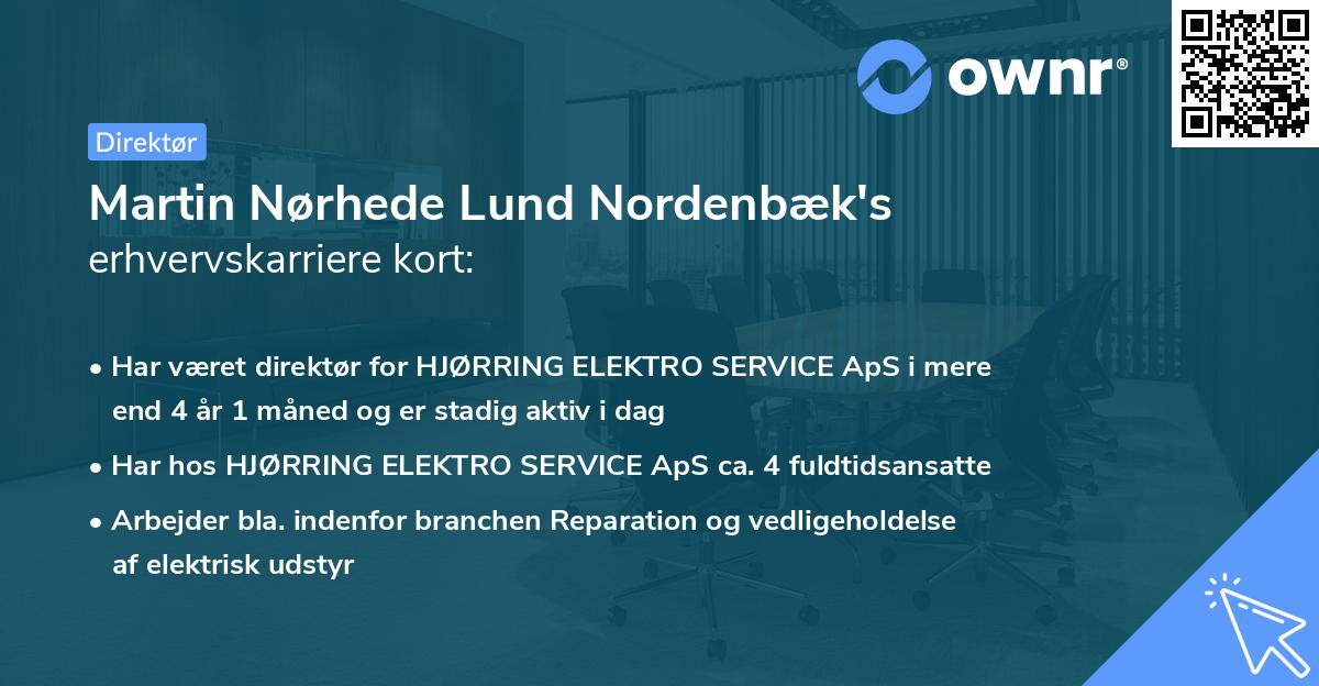Martin Nørhede Lund Nordenbæk's erhvervskarriere kort