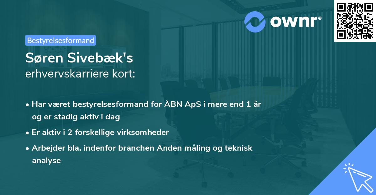 Søren Sivebæk's erhvervskarriere kort