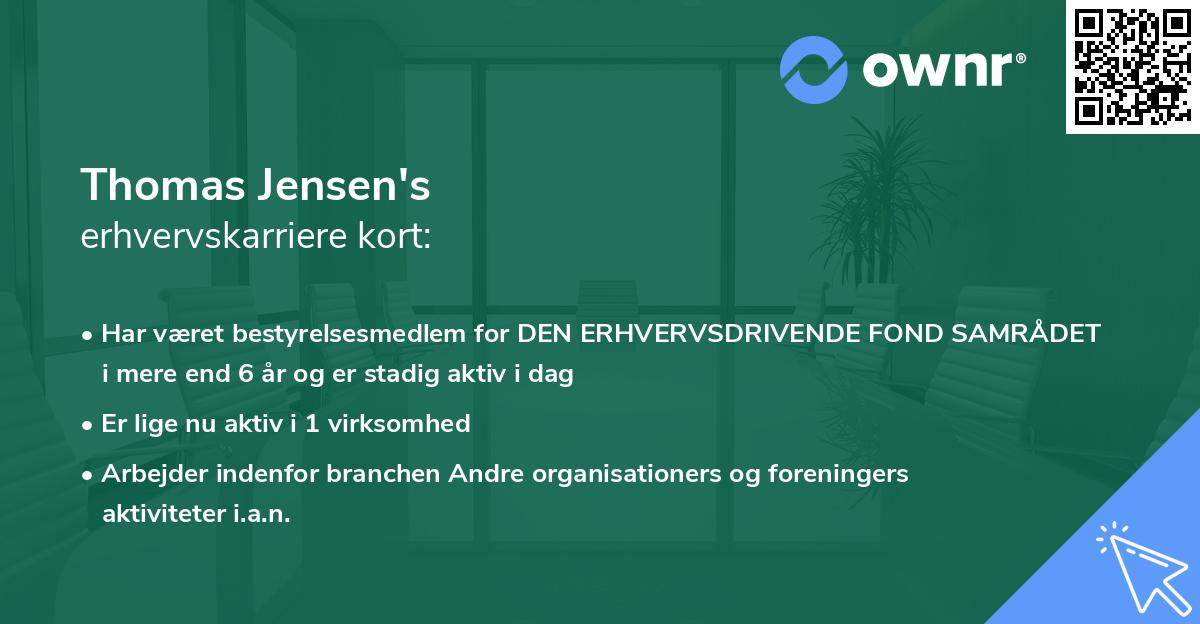 Thomas Jensen's erhvervskarriere kort